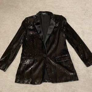 Sequin Tuxedo Jacket Express